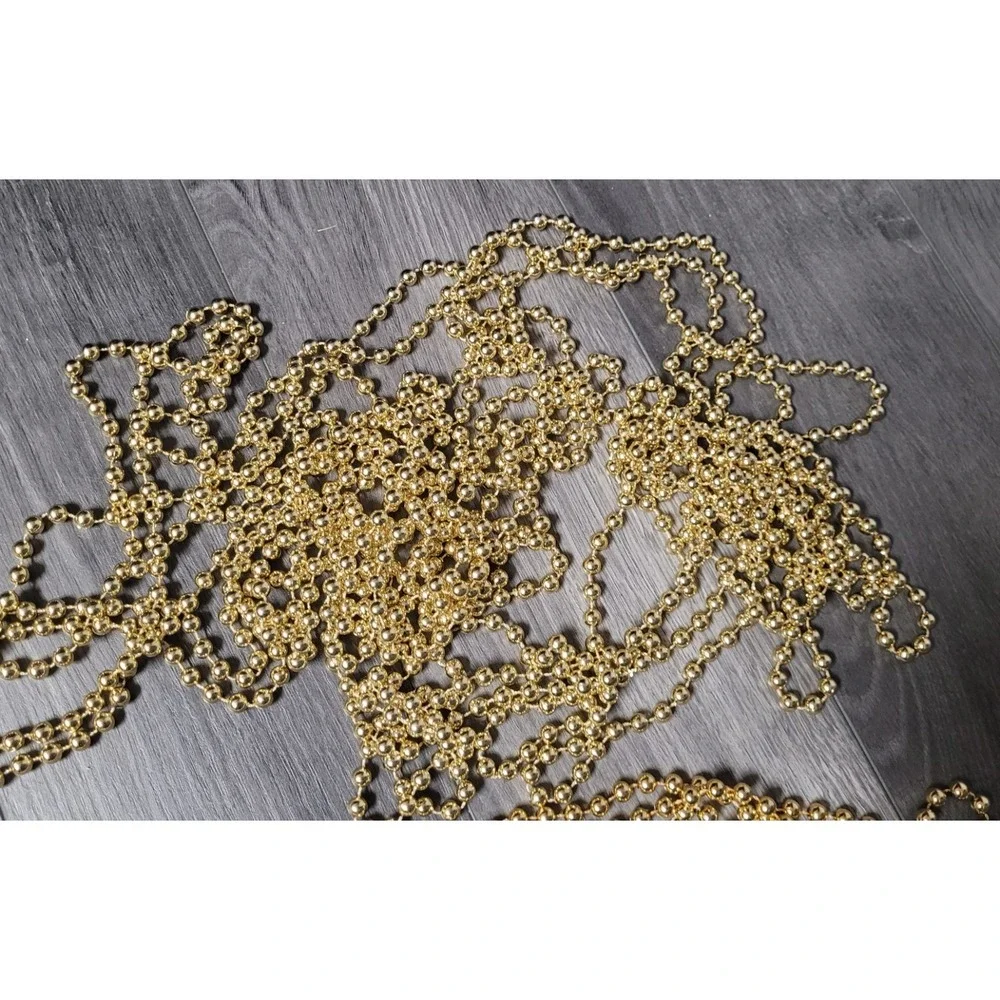 Unbranded Plastic Gold Bead Garland Approximately 51 Ft (3 sets of 17 Ft)